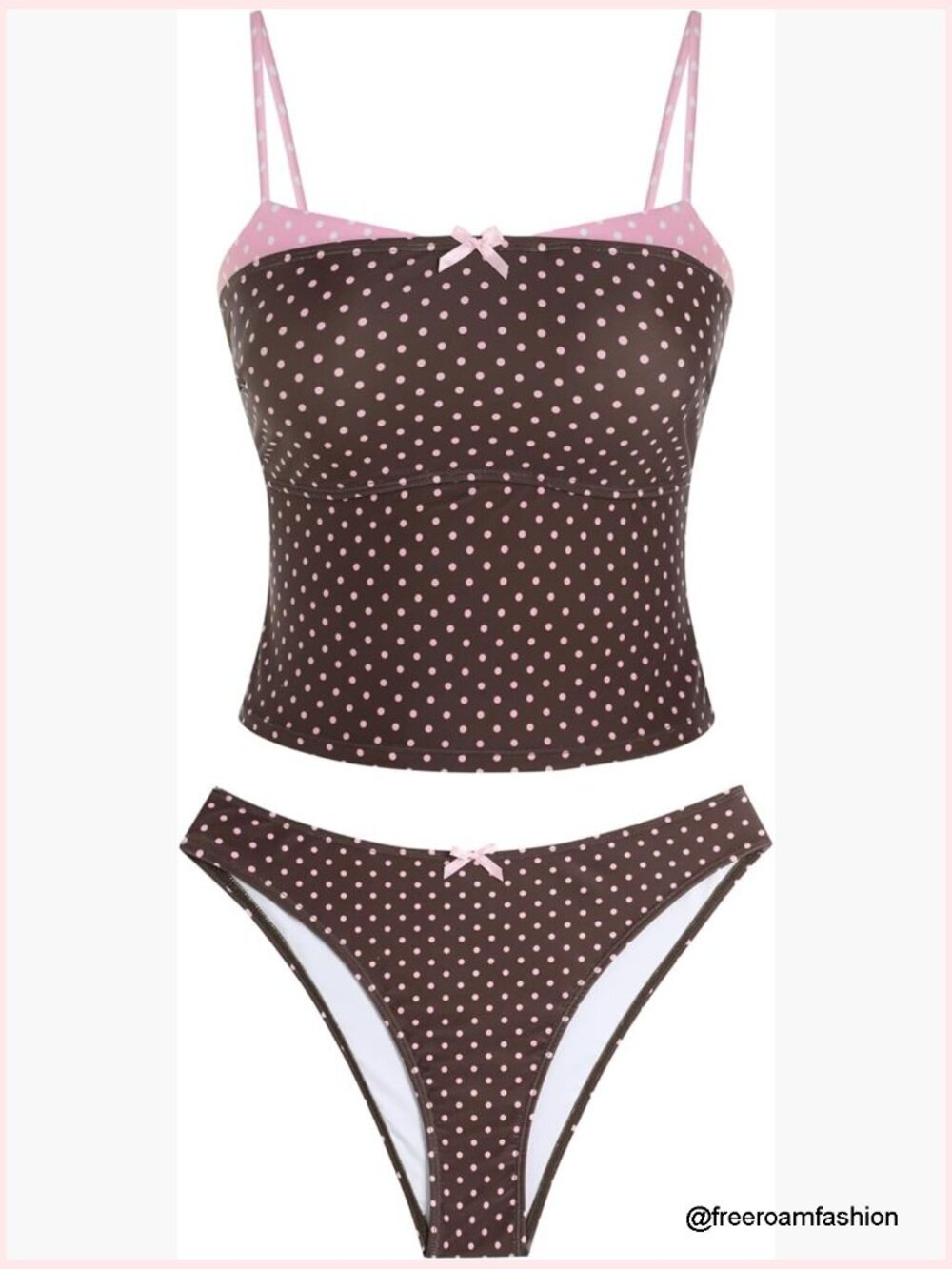 Tankini Swimsuit Set with Adjustable Crisscross Back and Removable Cups